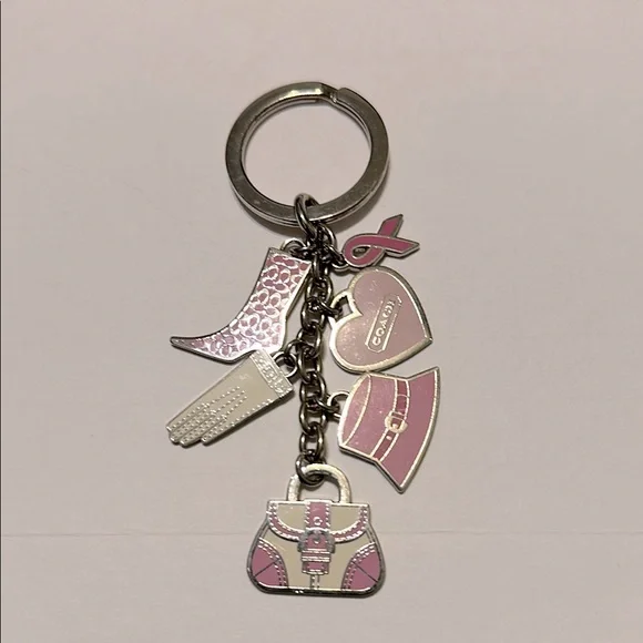 Coach Pink and Cream Key & Card Holder - Picture 3 of 7